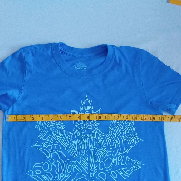 Tragically Hip The Maple Leaf Album Names Logo Heather Blue T-Shirt size small - Picture 3 of 7